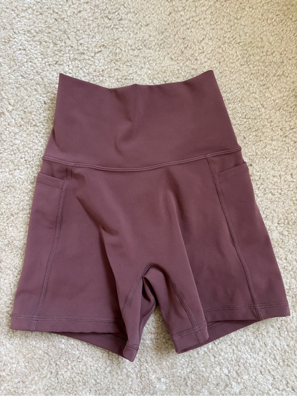 LSKD High-Waist Women's Active Shorts in Mauve/purple